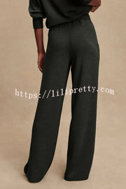 Barker High-Neck Long Sleeve Side Zipper Sweatshirt and Elastic Waist Pocketed Loose Pants Set