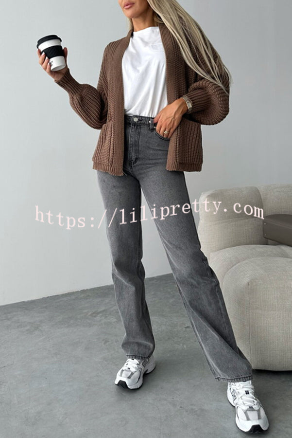 Lilipretty Coad Knitted Pocket Long Sleeved Cardigan