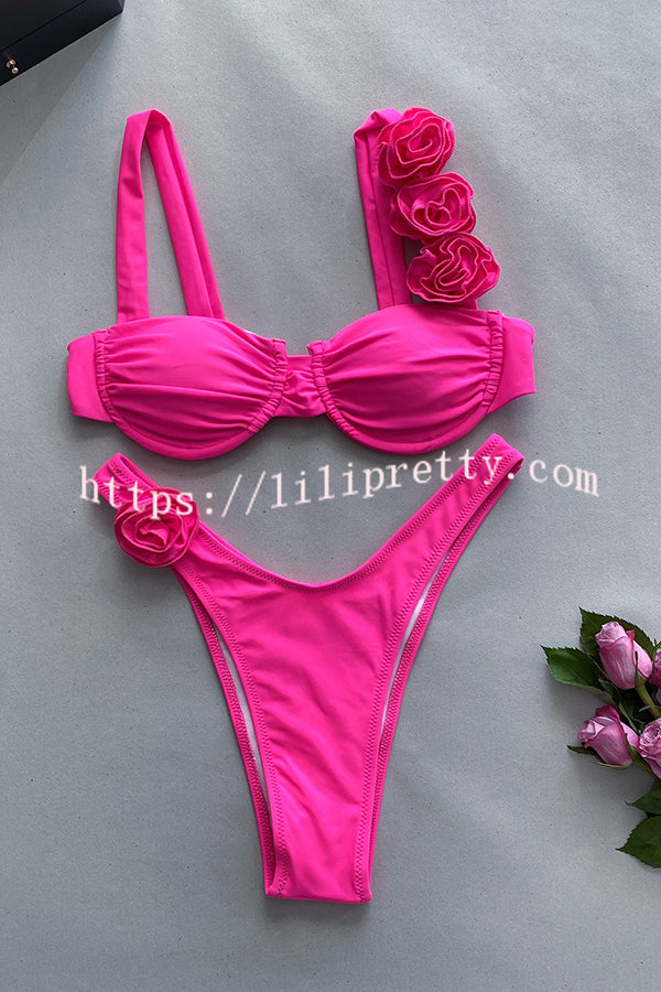 Fantasy Suspender Three Dimensional Flower Bikini