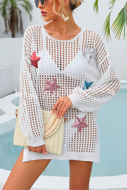 Beach Vacation Five-pointed Star Hollow Loose Cover Ups
