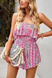 Bohemian Sexy Off the shoulder Printed Romper