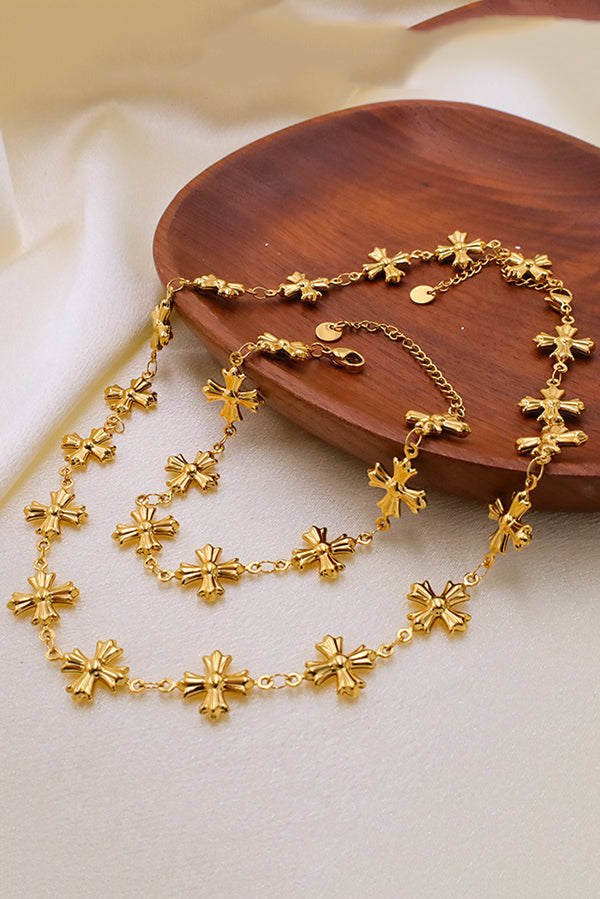Roman Byzantine Style Vintage Cross Necklace and Bracelet