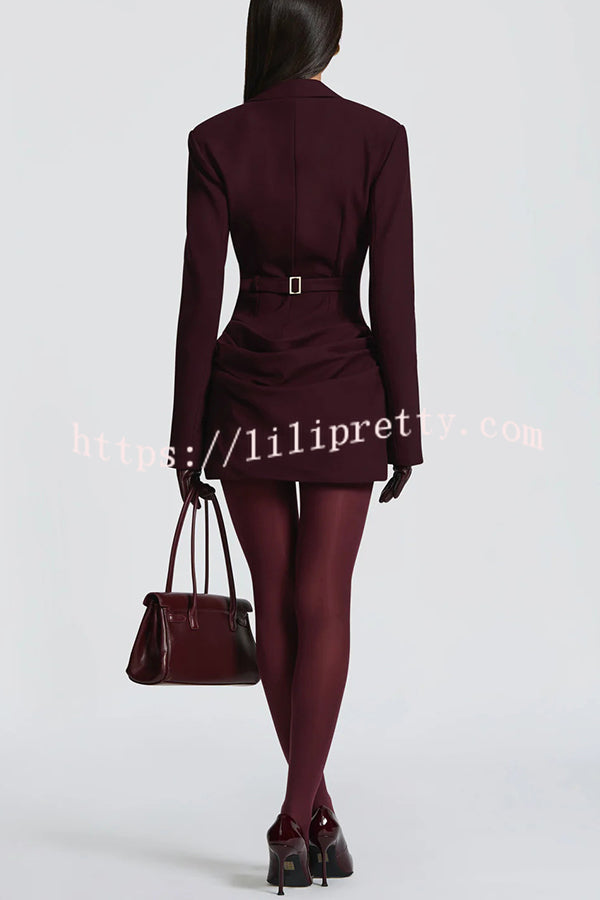 Solid Color Slim-fit V-neck Elegant Draped Formal Mini Dress