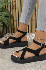 Fashionable Cross Strap Casual Platform Sandals