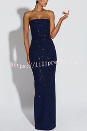 Pandra Glittery Crepe Fabric Off Shoulder Ruched Slit Cape Maxi Dress