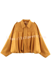 Fashion Lapel Long-sleeved Casual Bomber Jacket