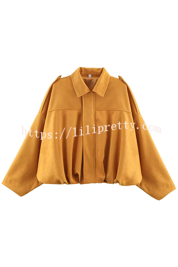 Fashion Lapel Long-sleeved Casual Bomber Jacket