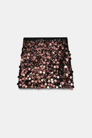 After Party Energy Large Sequin High Waist Zipper Mini Skirt