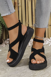 Fashionable Cross Strap Casual Platform Sandals