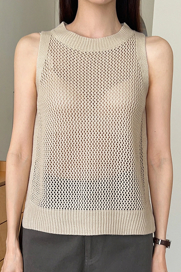 Fashion Sleeveless Hollow Casual Vest