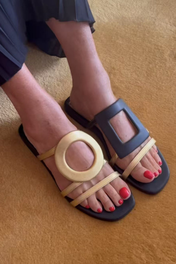Fashionable and Casual Colorblock Open-toe Sandals