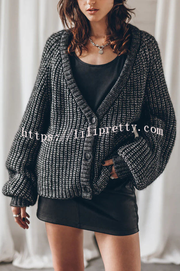 Lilipretty Falling for You Knit Button Up Relaxed Cardigan