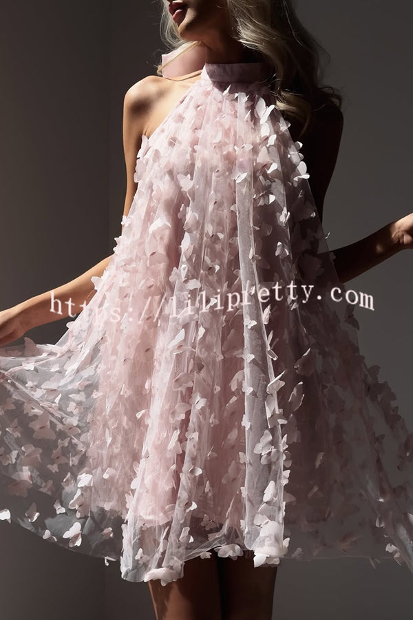 Stylish Backless Bow Elegant Butterfly Loose Mini Dress