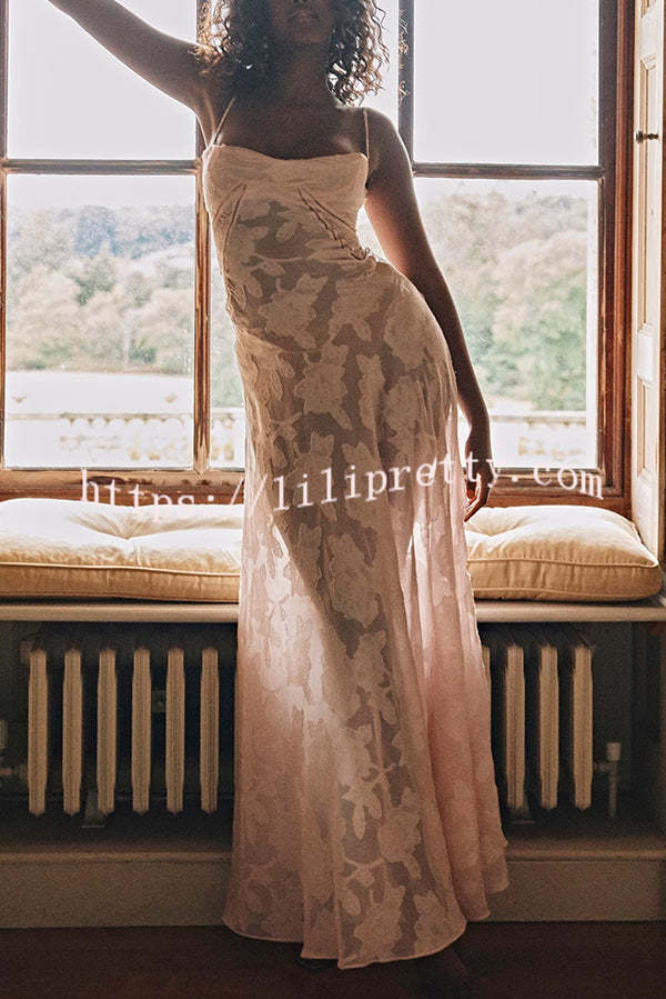 Fashion Sexy Suspenders See-through Holiday Slim Maxi Dress