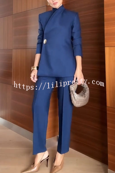 Exquisite and Fashionable High Waist Pocketed Straight Leg Pencil Pants