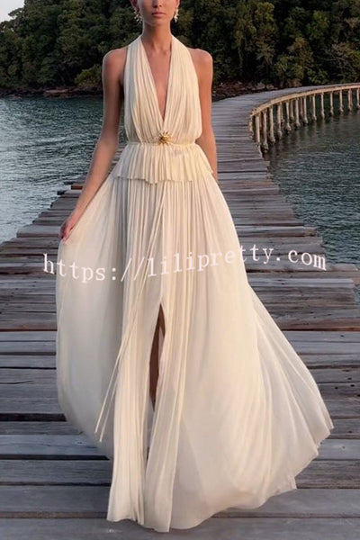 Lilipretty® Chasing Sunsets Tulle Pleated Drawstring Waist Maxi Skirt