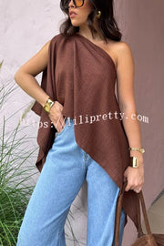 Light and Elegant Linen Blend Wide Neck Cape Sleeve Loose Top