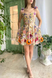 Lilipretty Like A Fairy Embroidery Floral Applique Prom Mini Dress