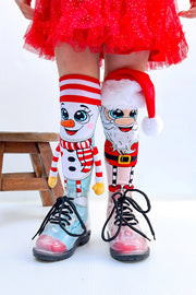 Santa & Snowman Silly Socks (Best Christmas Gift for the Girls)
