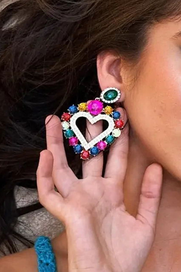Diamond Heart Shaped Earrings