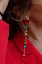 Colored Diamond Long Earrings
