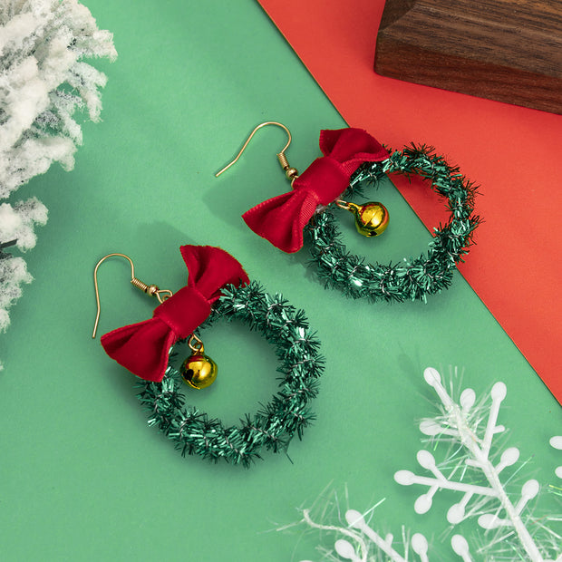 LIlipretty Christmas Tree Tassel Garland Bell Earrings Earrings