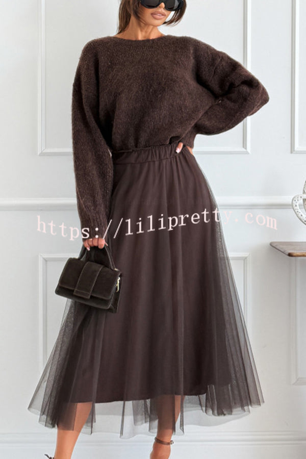 Gisella Knit Back Slit Leopard Print Bow Design Long Sleeve Relaxed Sweater