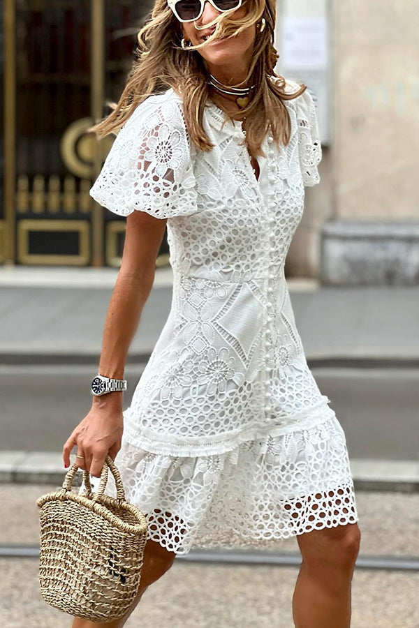 crochet puff dress Crochet Pattern | Puff Sleeve Sundress W. Basketweave Stitch Detail | PDF Download