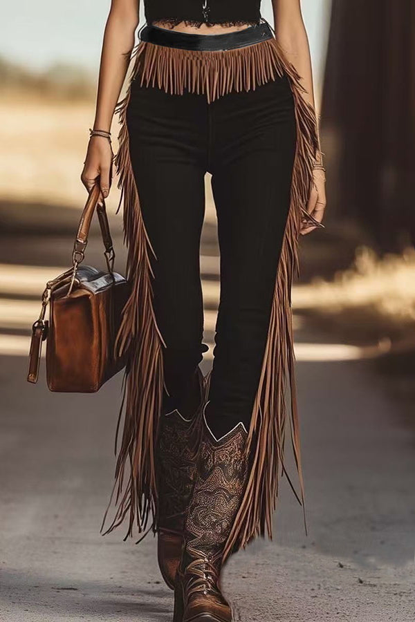 Fashionable Tassel Slim-fit Casual Pants