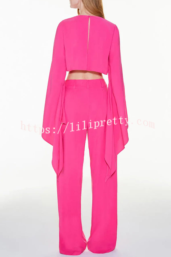 Lilipretty Adriano Double Button High Waist Pocketed Wide Leg Pants