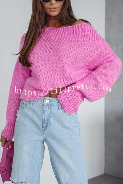 Solid Color Long-sleeved Round Neck Loose Knitted Sweater