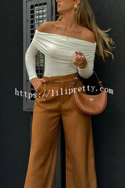 Solid Color Casual Pocket Loose Wide-leg Pants