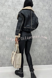 Stylish Lambswool Short Zipped Biker Jacket