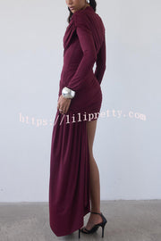 Solid Color Long-sleeved Pleated Slim-fit Elegant Ribbon Mini Dress