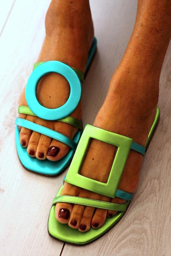 Fashionable and Casual Colorblock Open-toe Sandals