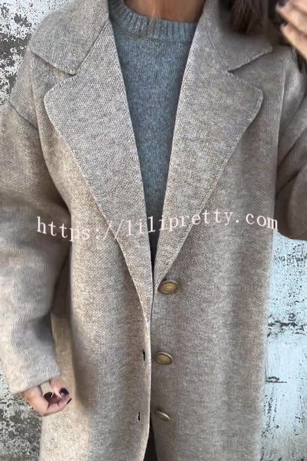 Solid Color Lapel Long Sleeve Loose Casual Jacket