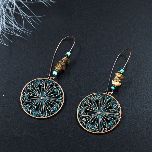 Stylish Retro Distressed Pendant Earrings