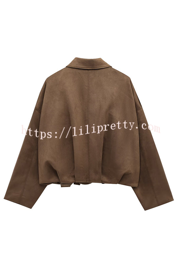 Fashion Lapel Long-sleeved Casual Bomber Jacket