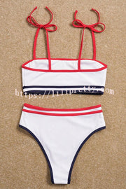 Independence Day Sexy Bikini High Waist Striped Tankini Swimsuit