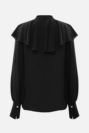 Court-style Draped Ruffled Elegant Chiffon Blouse