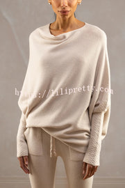 Solid Color Round Neck Long Sleeve Loose Knitted Sweater