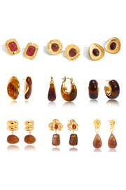 Stylish and Luxurious Titanium Steel Resin Earrings