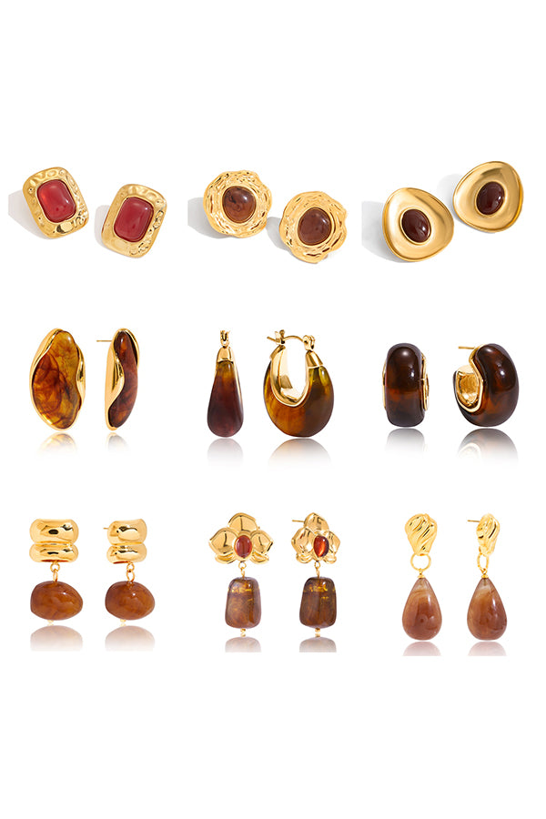 Stylish and Luxurious Titanium Steel Resin Earrings