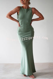 Solid Color Sexy Backless Lace-up Elegant Slim Maxi Dress