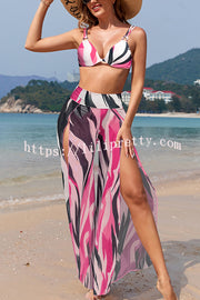 Unique Print Sexy Stretch Two-Piece Bikini Swimsuit