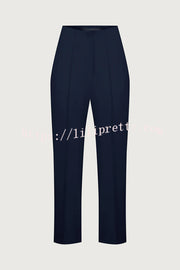 Exquisite and Fashionable High Waist Pocketed Straight Leg Pencil Pants