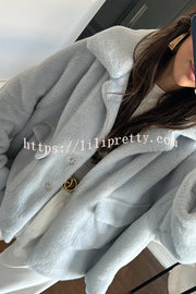 Fashion Lapel Long Sleeve Loose Furry Coat