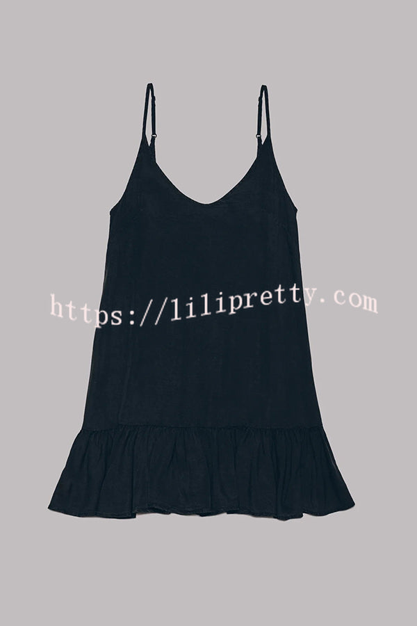 Lilipretty Whispering Muse Cotton Linen Blend Flowy A-line Mini Dress