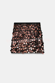 After Party Energy Large Sequin High Waist Zipper Mini Skirt