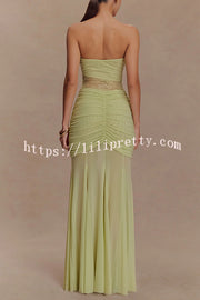 Fashion Lace Splicing Sexy Sleeveless Off-shoulder Slim Maxi Dress